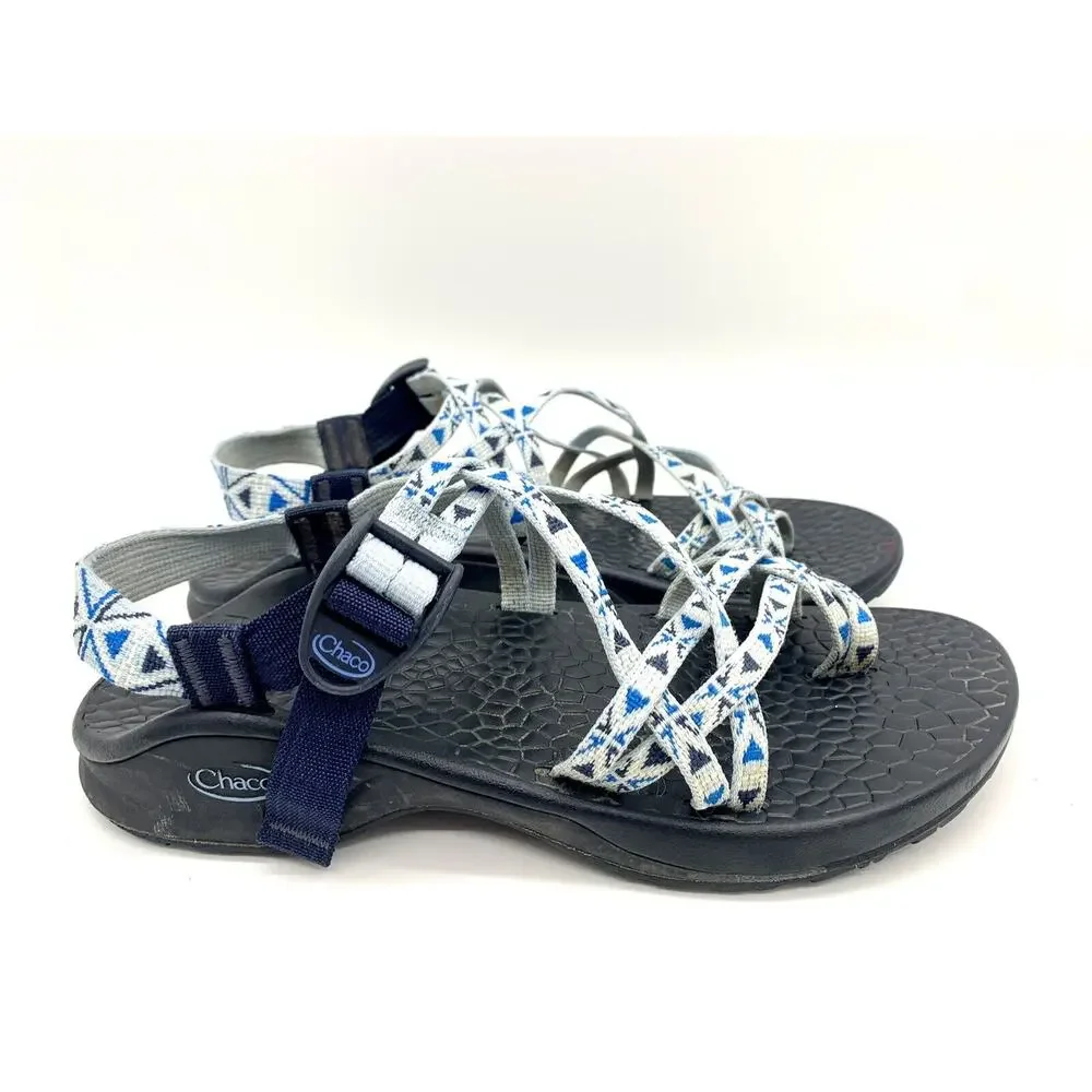 Chaco Classic Strappy Sport Sandal Aztec Design Blue Women's Size 6M - Picture 4 of 10